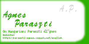 agnes paraszti business card